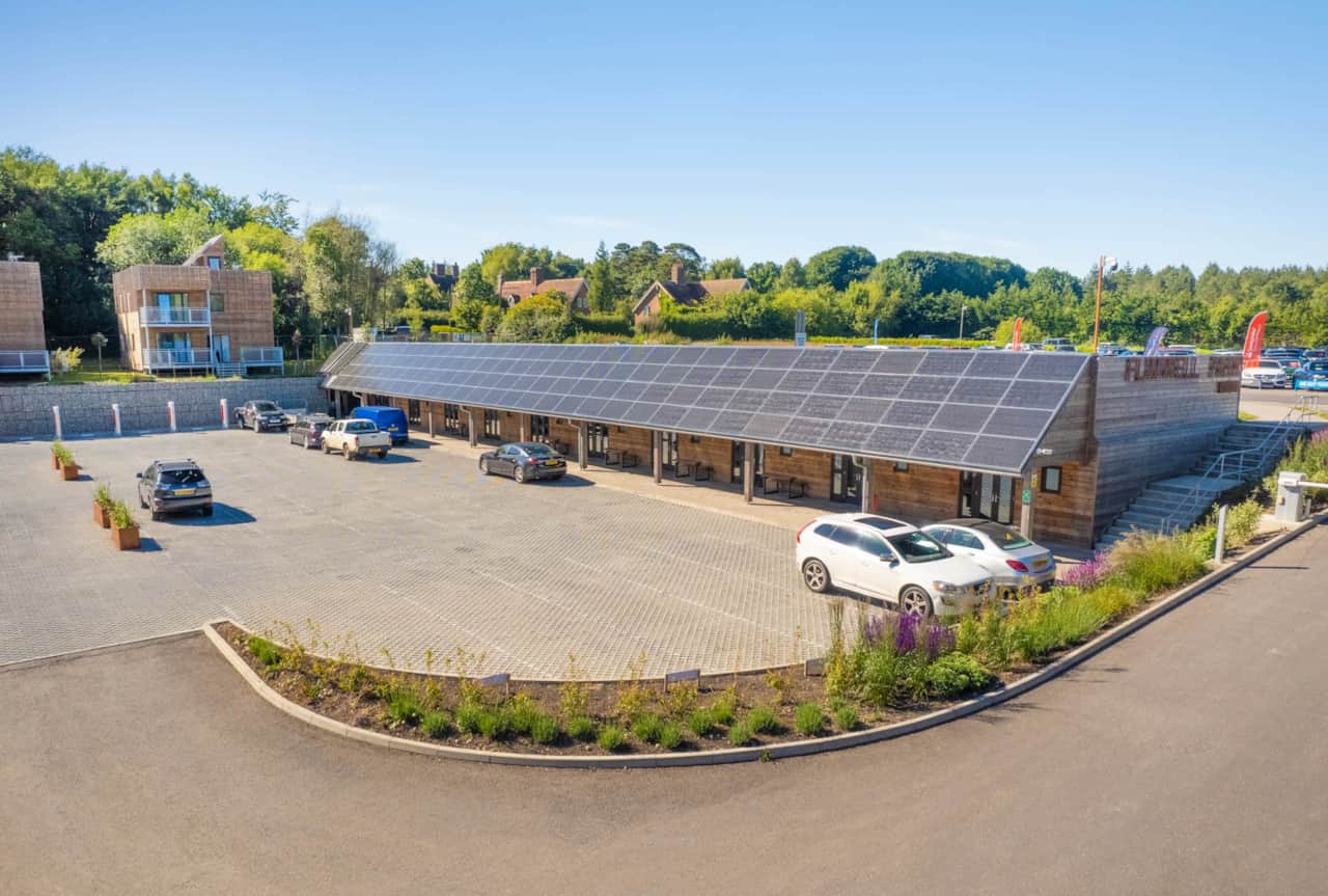 Flimwell Park lodges exterior car park