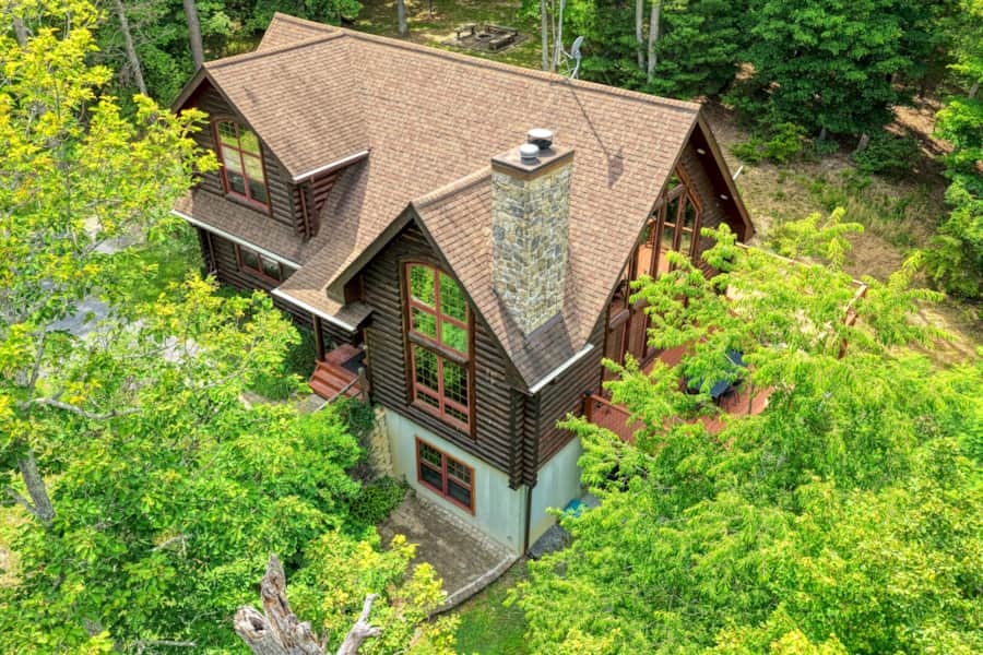 Log cabin from above