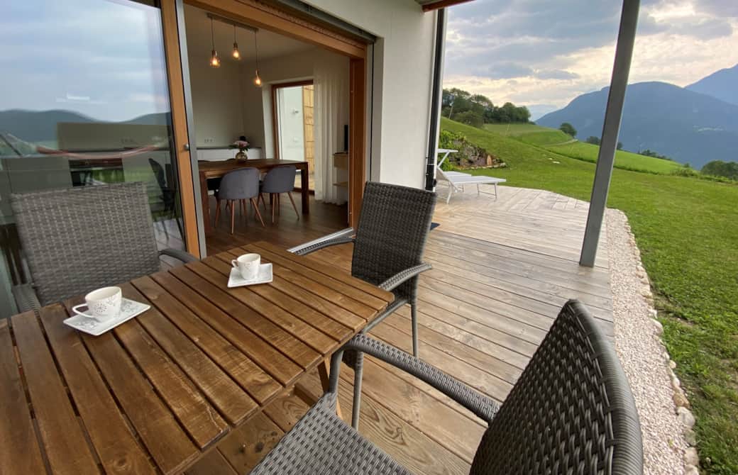 Alpine Chalet Aurora Dolomites terrace 