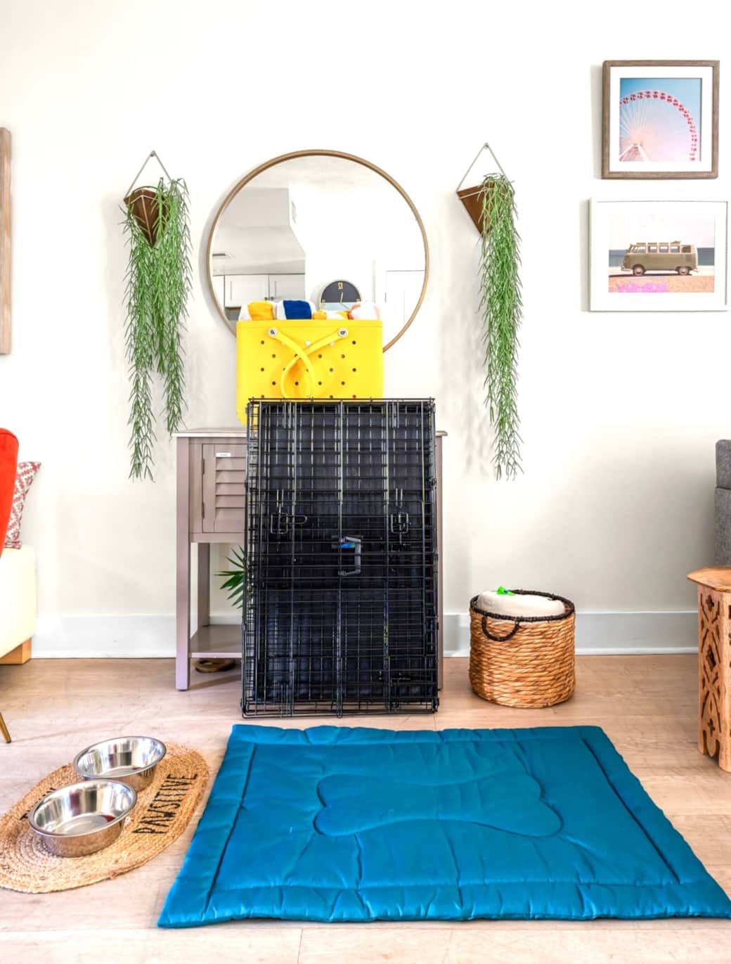 Dog crate, pad, & bowls available so you can leave yours at home Dog crate, pad, & bowls available so you can leave yours at home