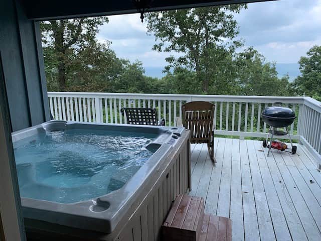 Hot Tub View - this deck is now covered for your year round enjoyment 