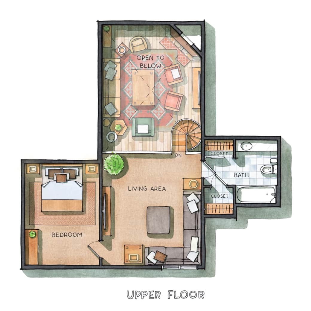 Floor Plan Up-stairs - Spacious 1,500 sq/ft floor plan