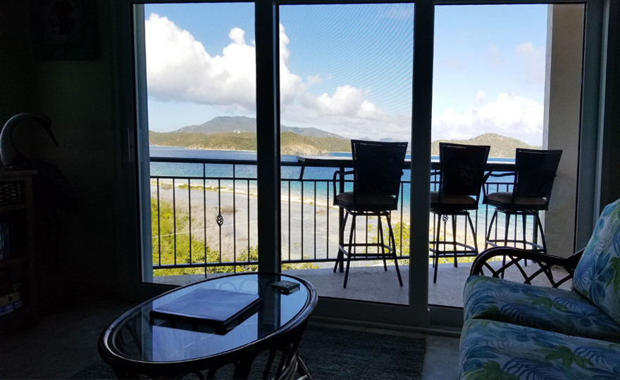 Living area has another private deck