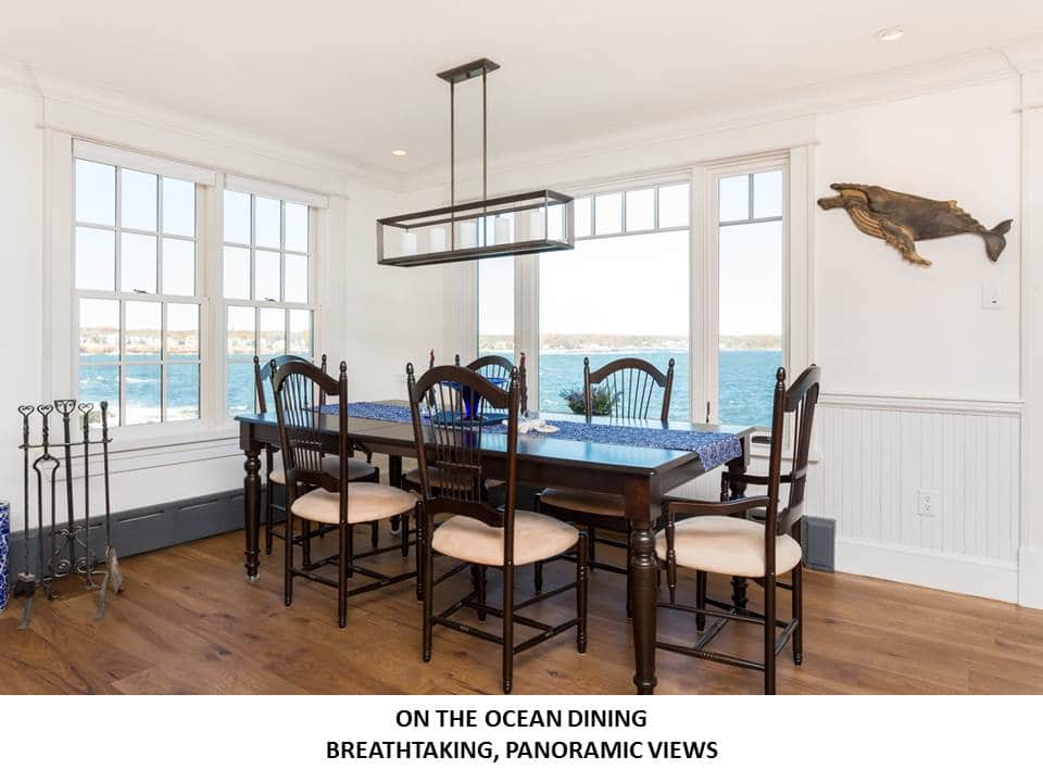 Dining area with unobstructed views of the open ocean