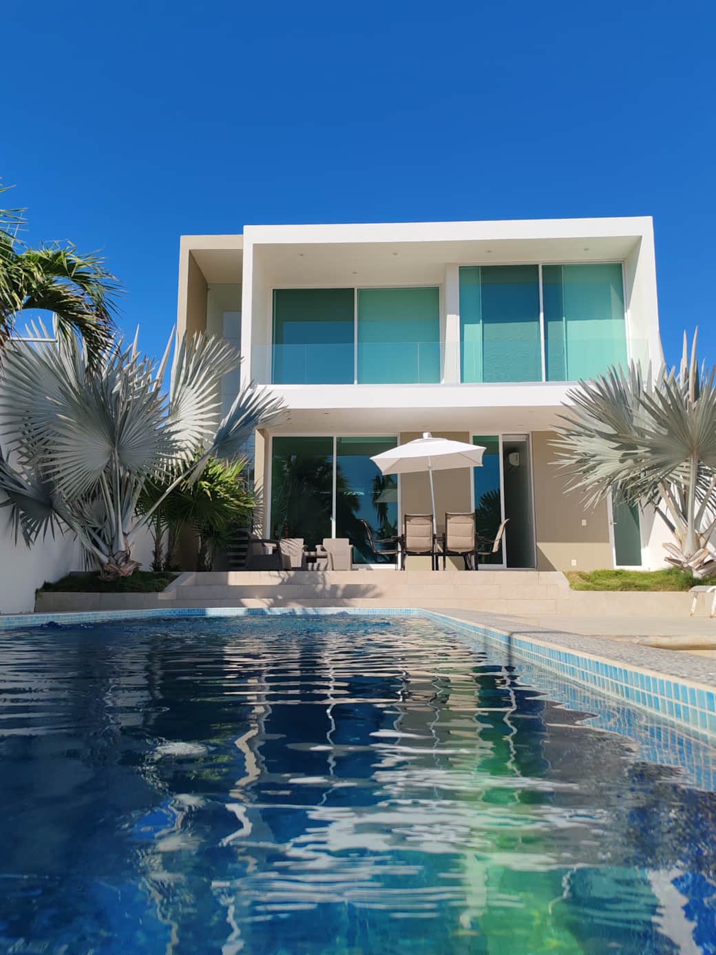 Enjoy the infinity pool and lovely space for sunbathing