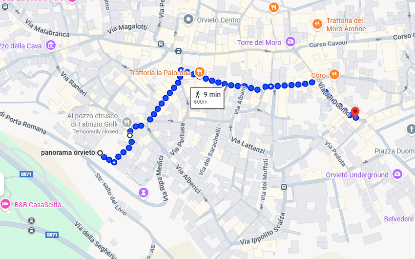 Map from the Campo Della Fiera Parking