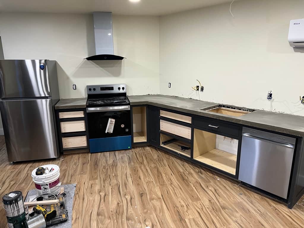 Kitchen under construction