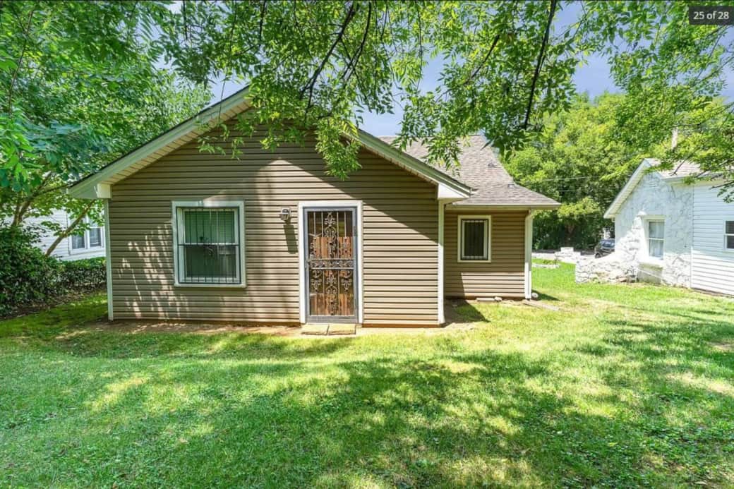 Back entrance and backyard