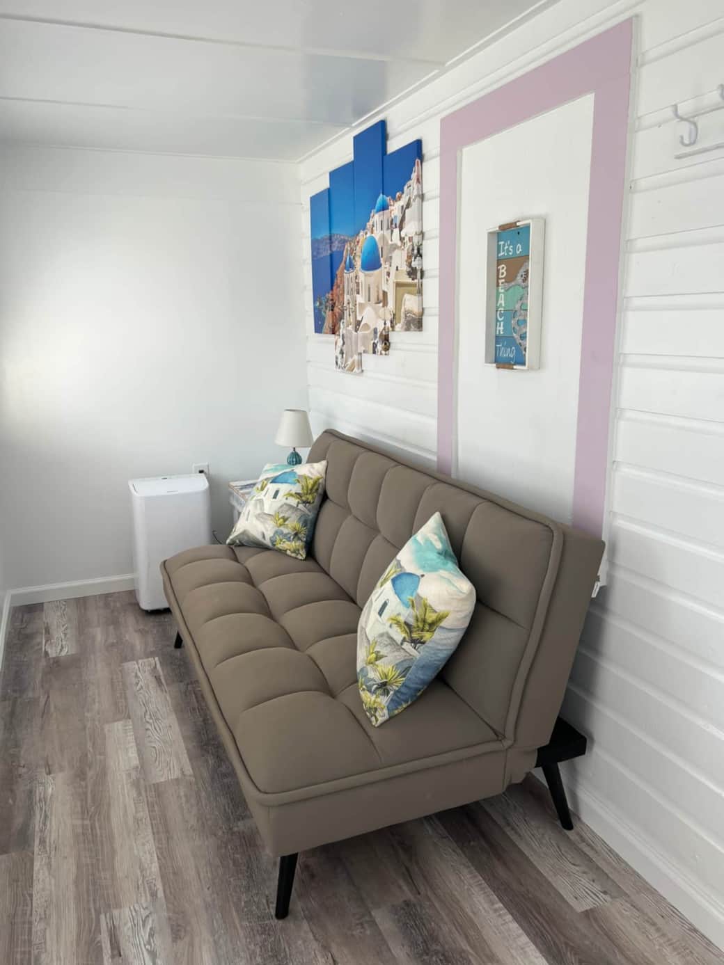 Futon on air conditioned porch