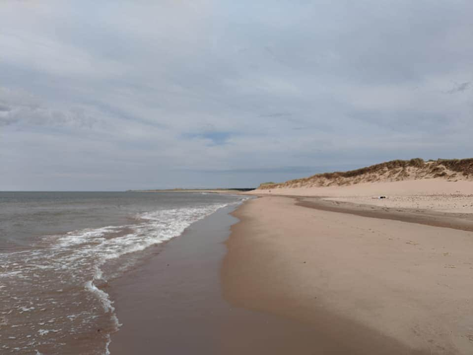 Miles of private sandy beach on site.