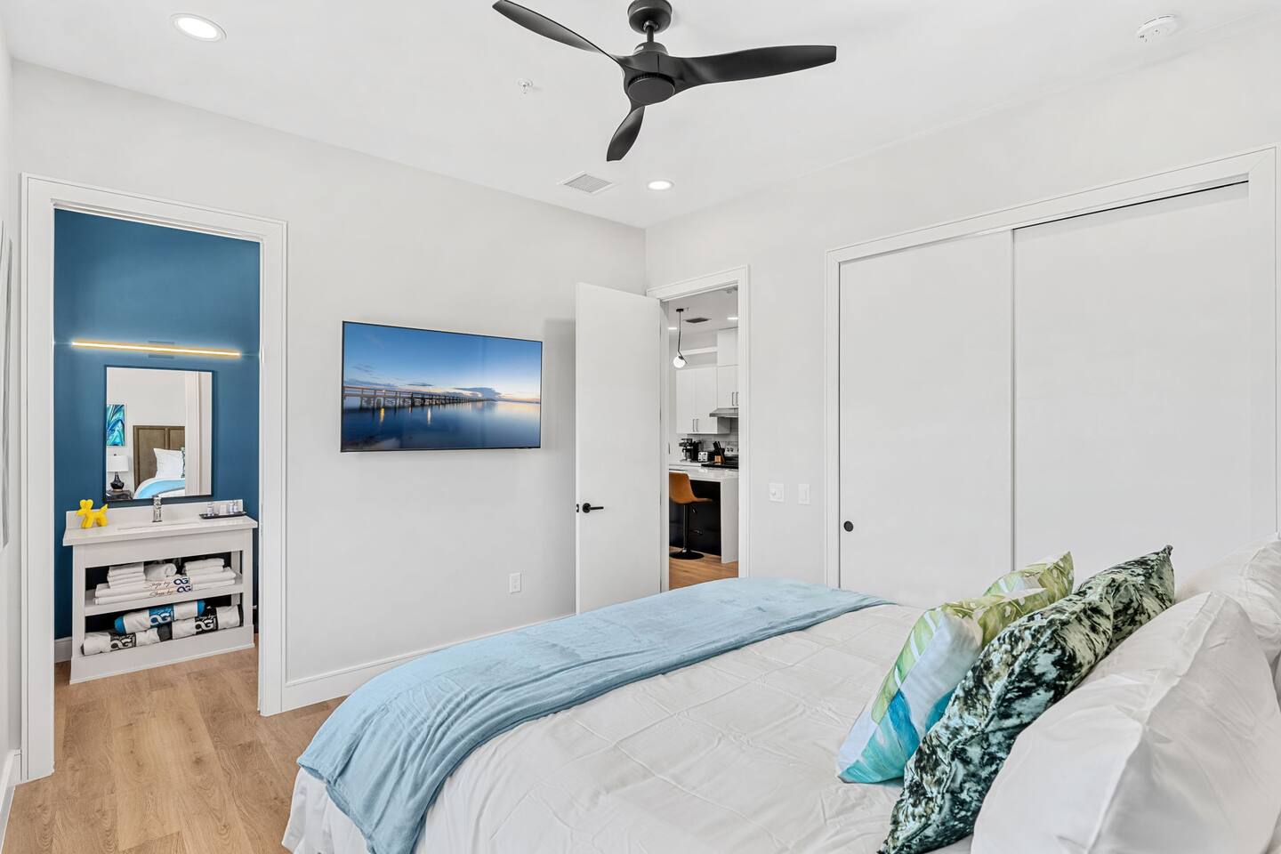 Spacious bedroom 1, sun-filled room and perfect for a restful night's sleep.