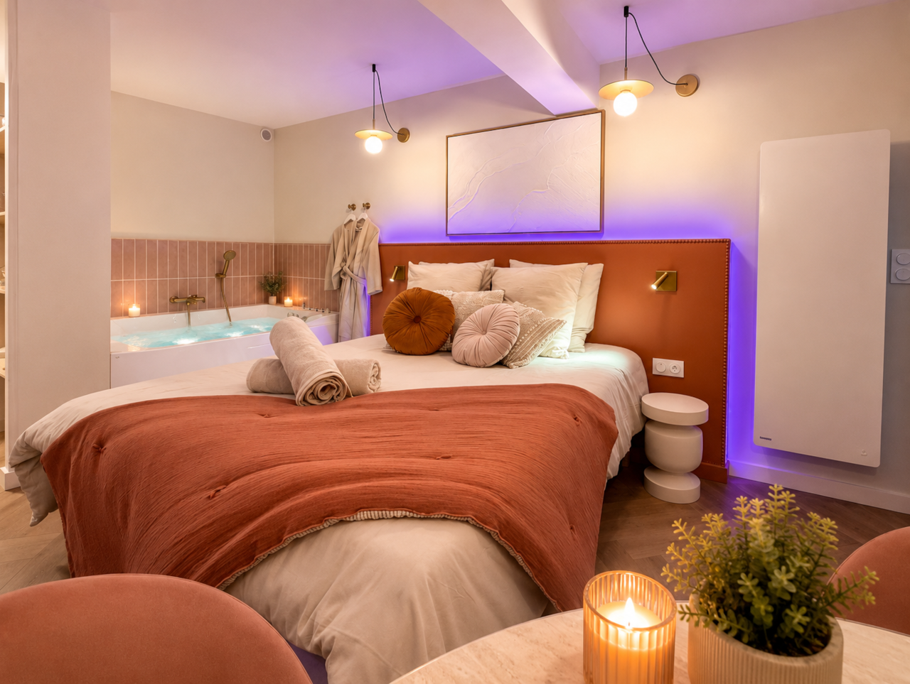 Espace chambre led bleuté