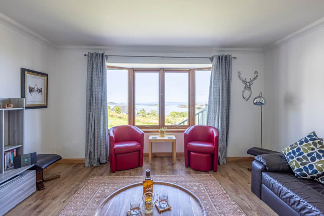 Living room with great view over Small Isles Bay