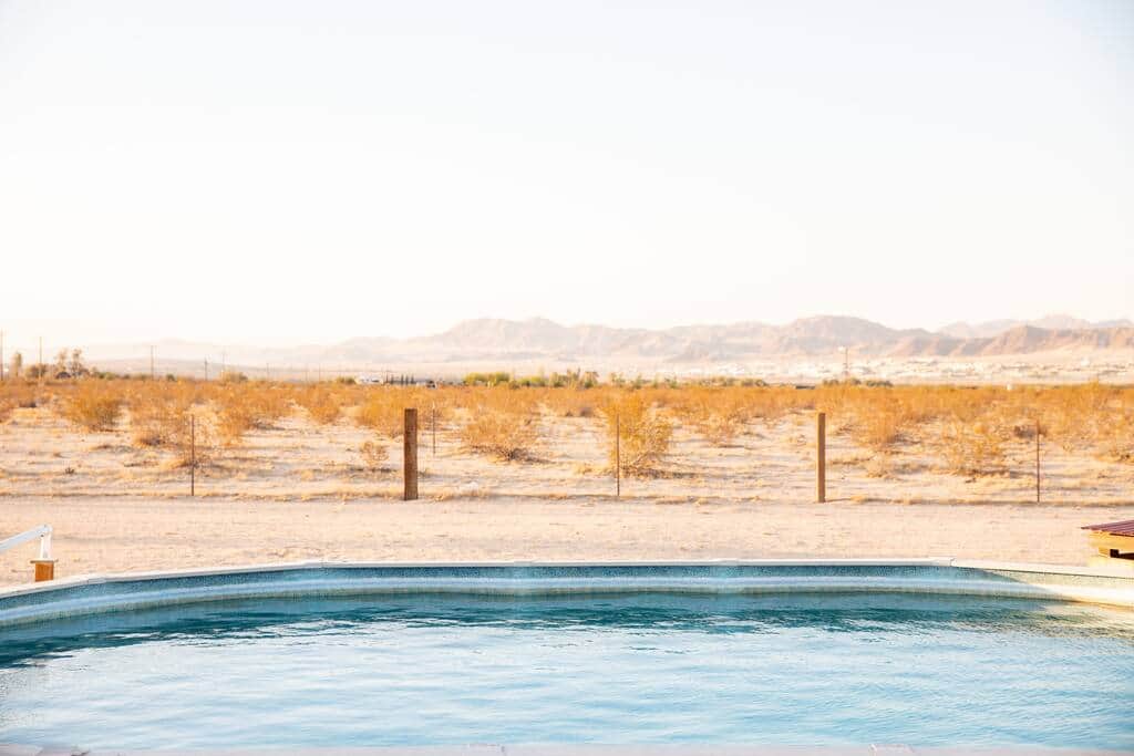 Pool with view out to the mountains