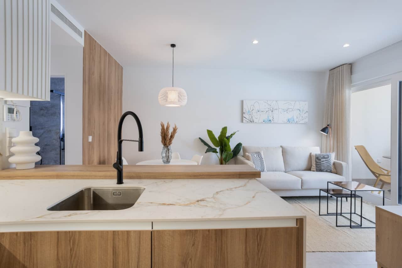 Kitchen and living room