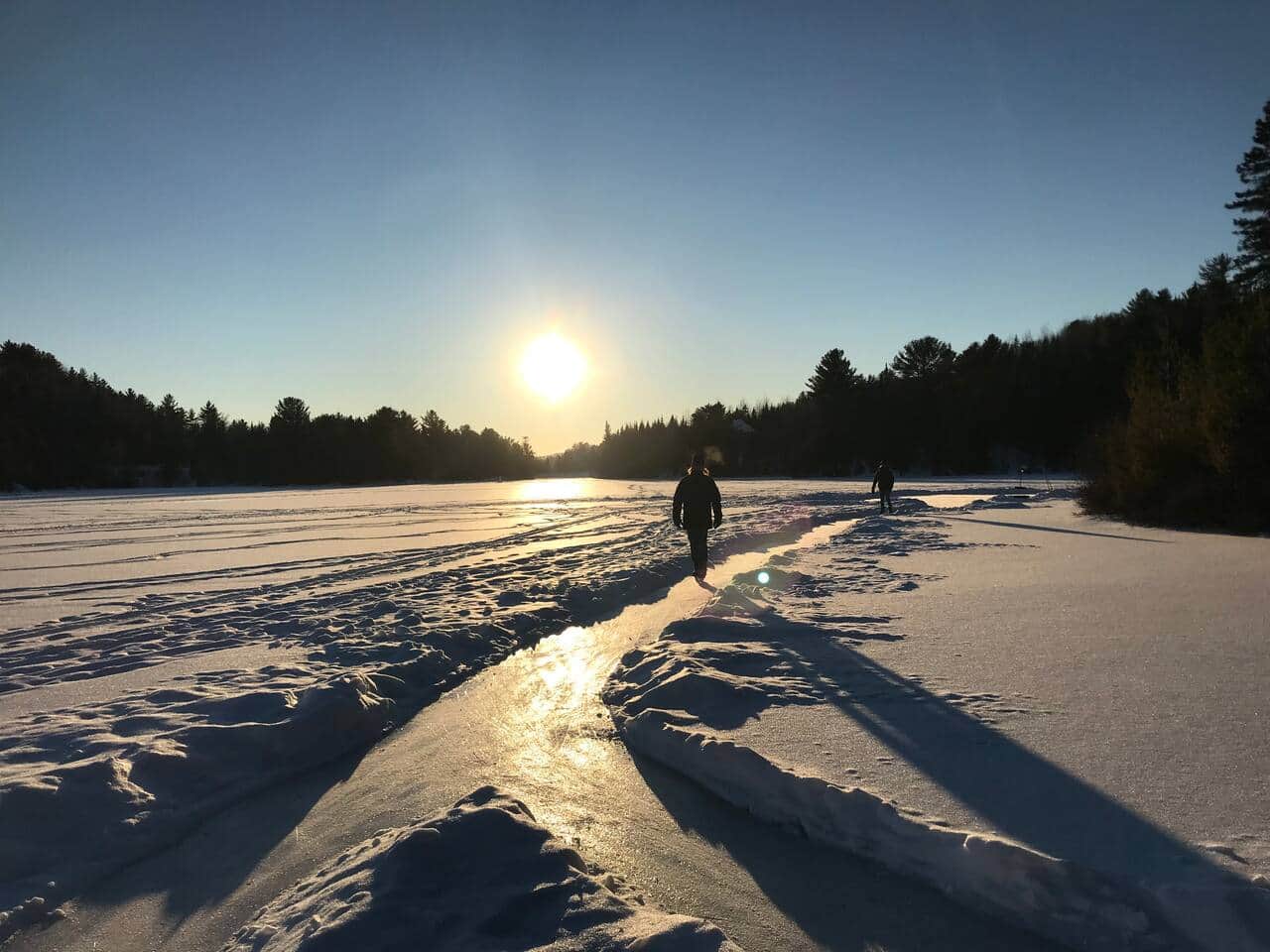 Lac Laurianne in winter in Saint-Côme