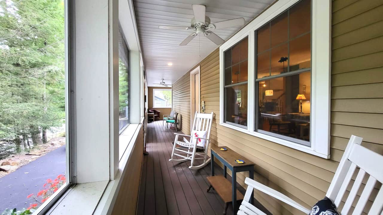 Covered porch and rocking chairs