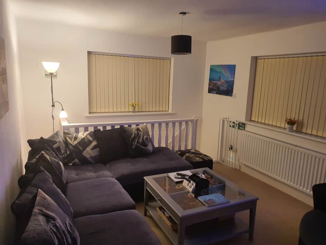 Living room Blinds Shut