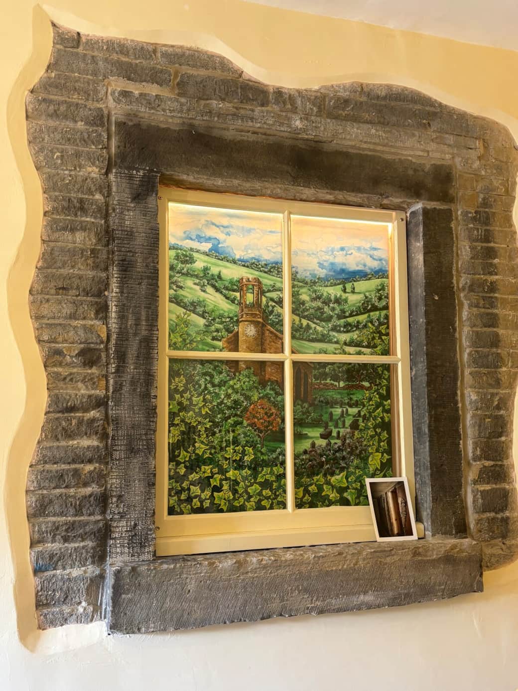 Original hand dressed stone window - exposed and reimagined