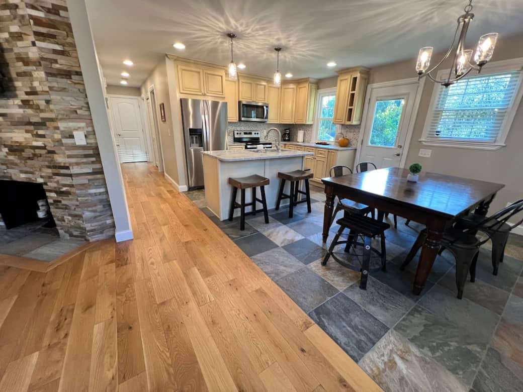 Dining area and kitchen