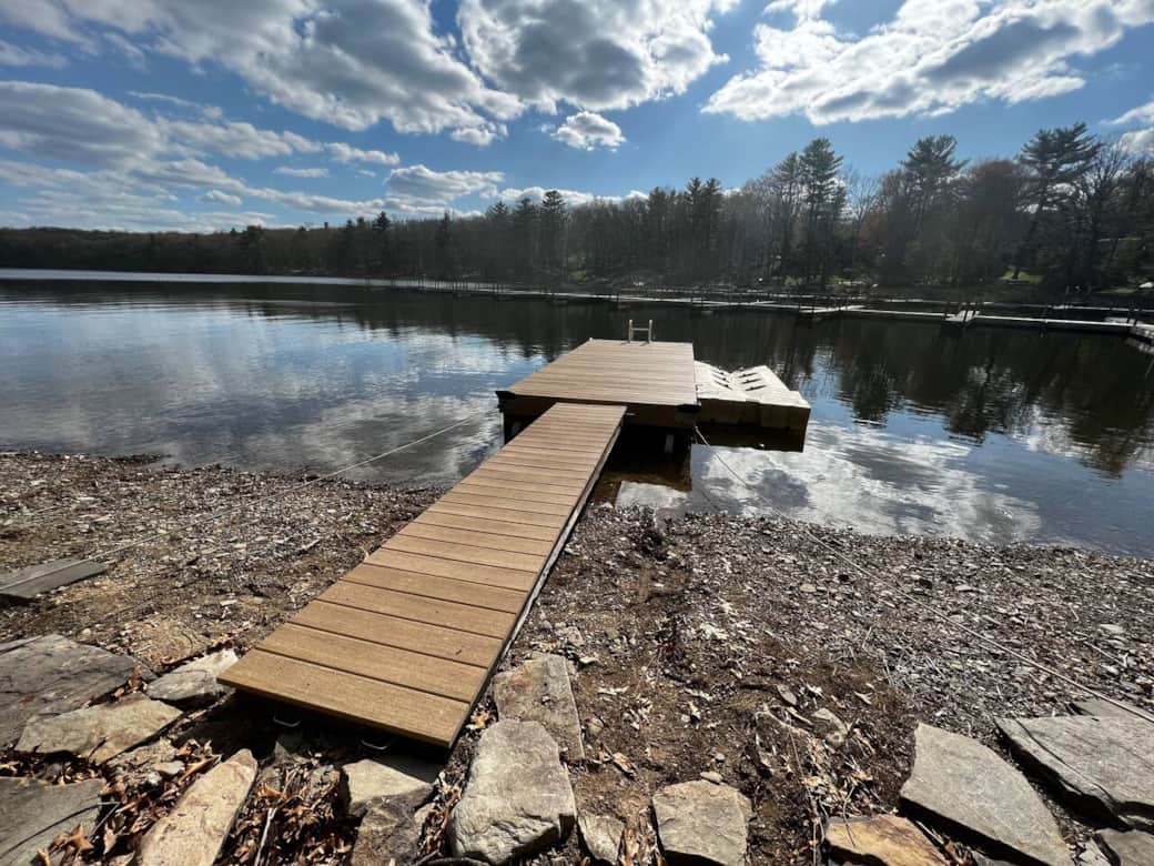 Beautiful new trex dock and 50' of waterfront