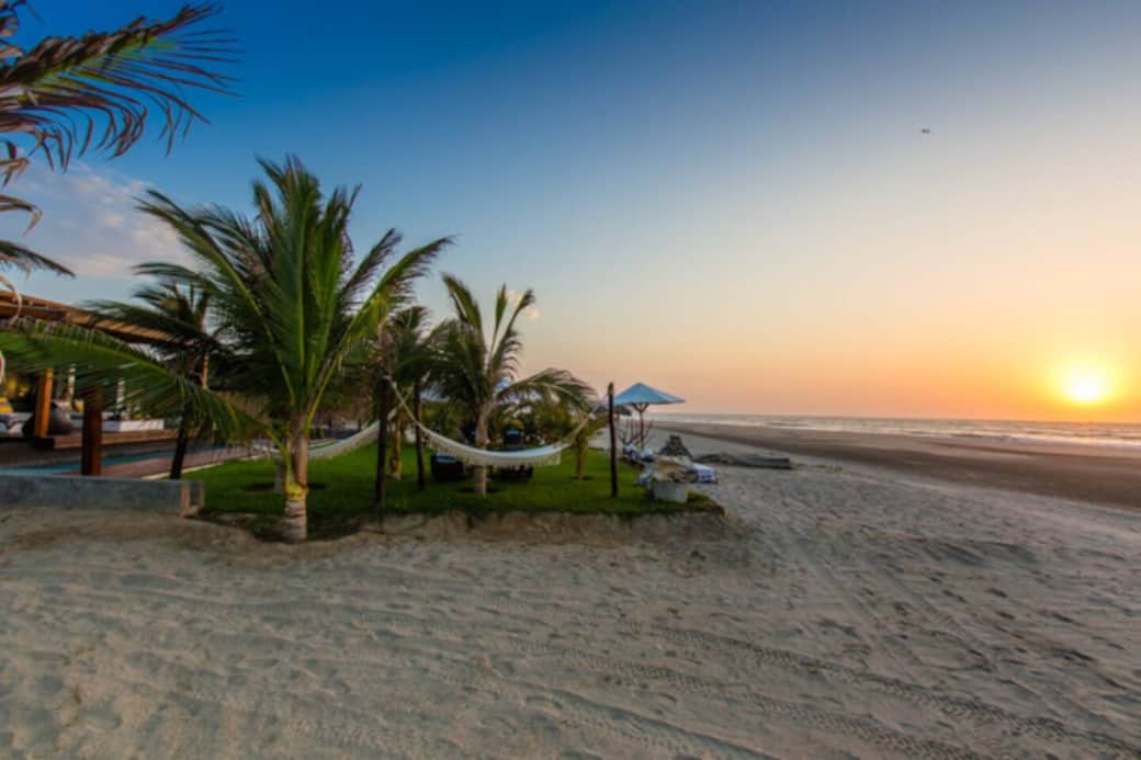 Punta Sal beachfront vacation rental sunset