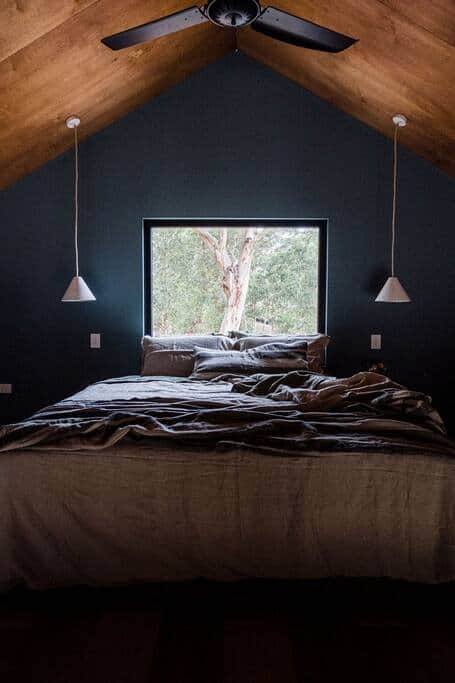 A dreamy scene - a king size bed awaits, located on the mezzanine level 