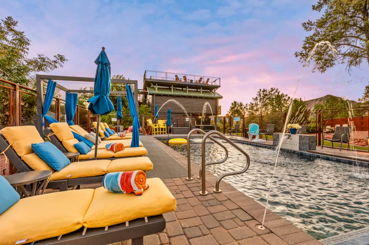 Relax by the heated salt water pool