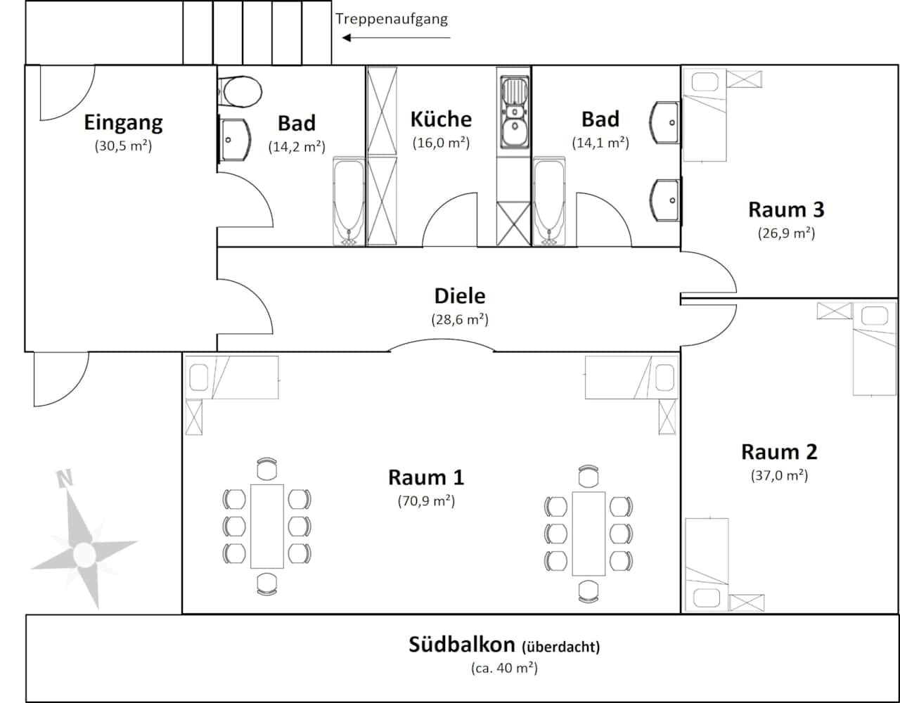Monteurwohnung Landshut Greengarden Grundriss