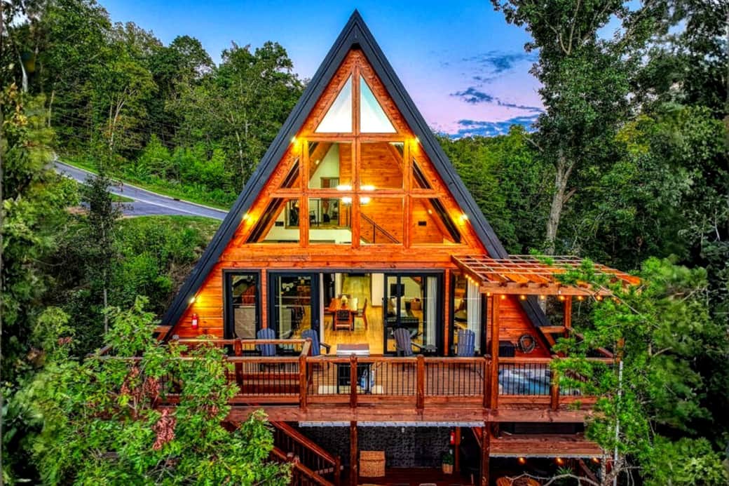 Sip coffee on the deck, grill, hot tub at sunset, plus games below.