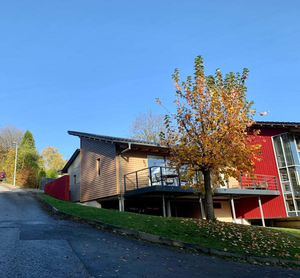 Blick von außen auf die Ferienwohnung &amp; Terrasse  