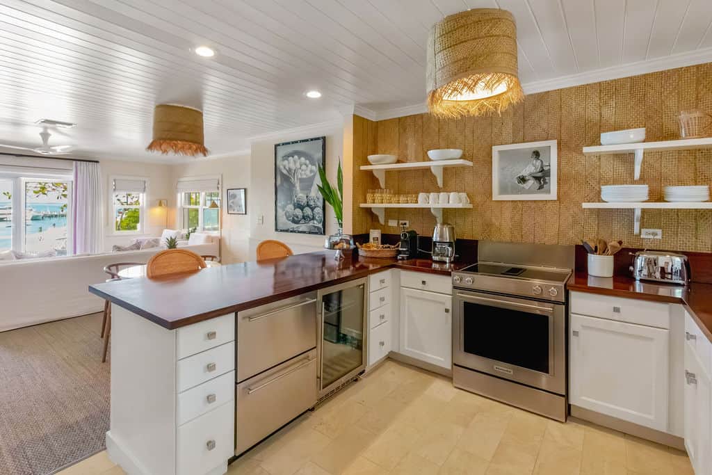 Luxury kitchen and island at Low Tide Cottage Harbour View Harbour Island Bahamas