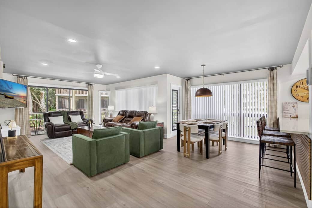 Dining area and living room Dining area and living room