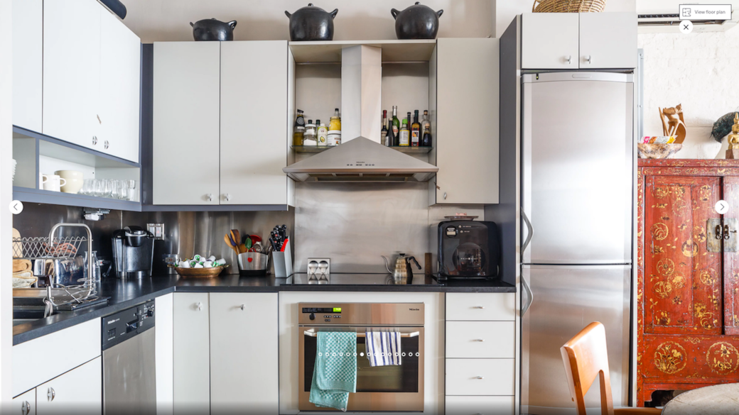 induction cooktop, electric oven, fridge