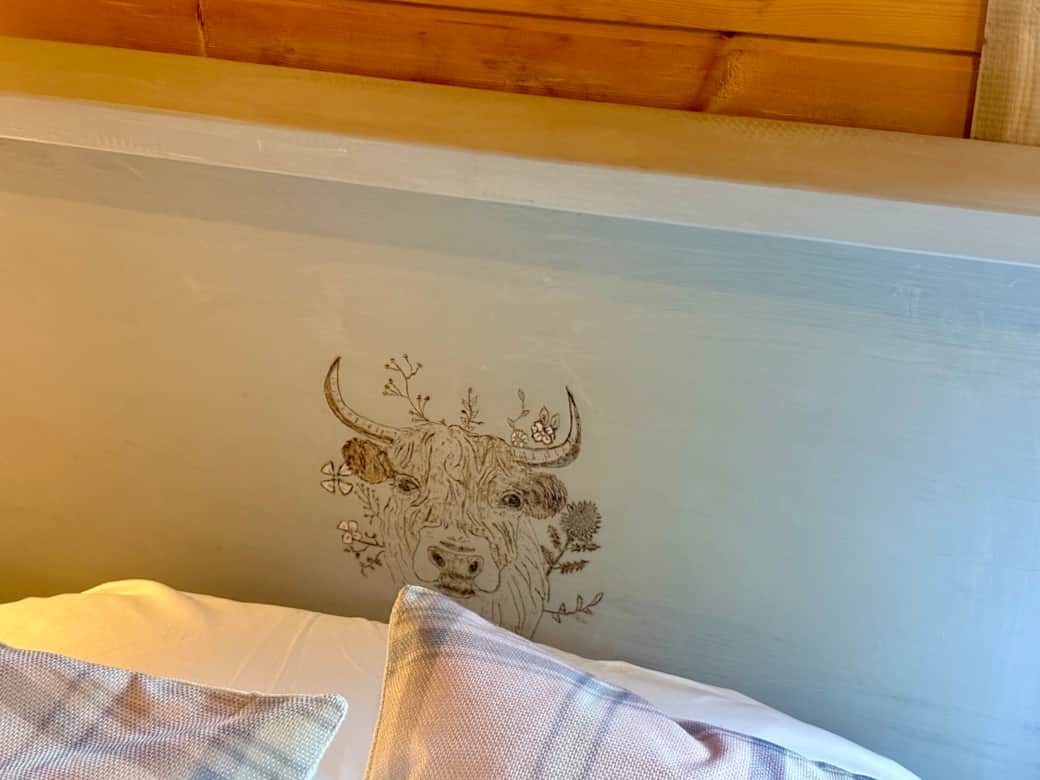 Pyrography Highland cow head board