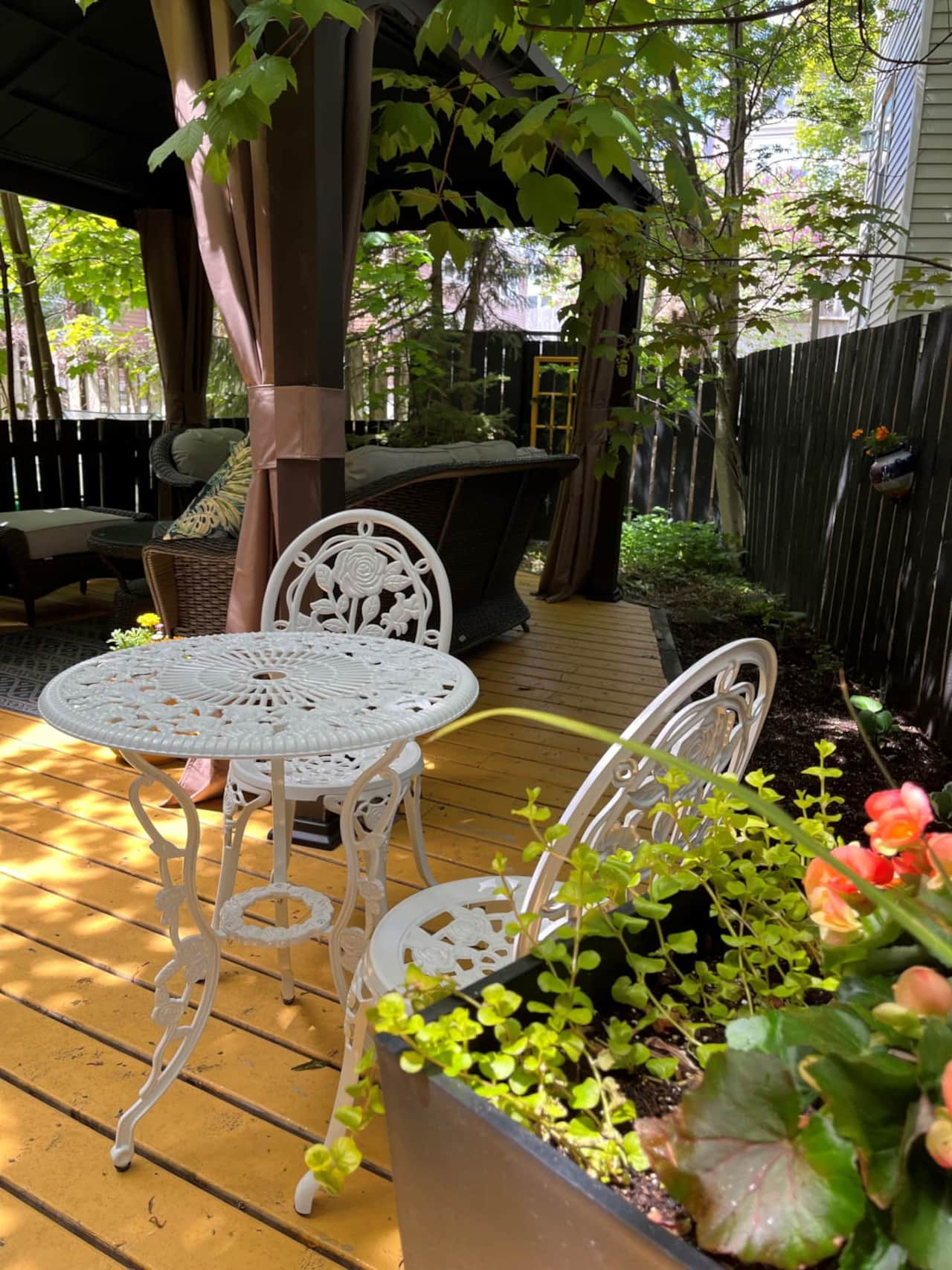 Garden with patio and large gazebo