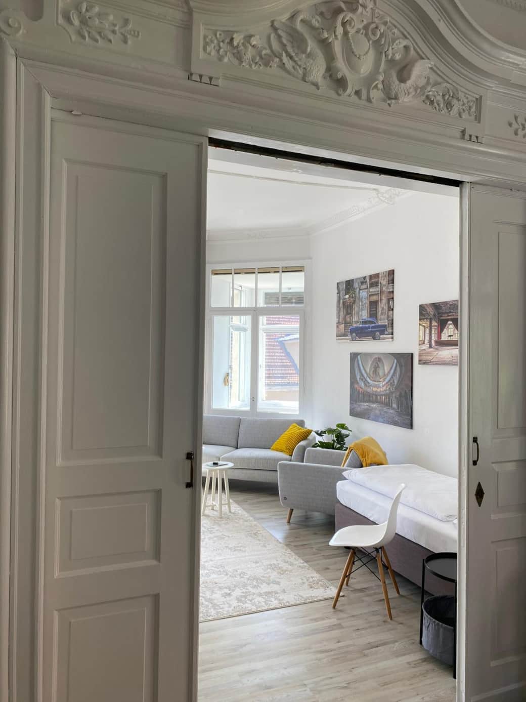 Blick ins Schlafzimmer