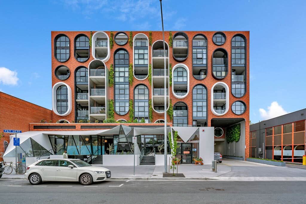 View of the building from across the street on Lonsdale Street