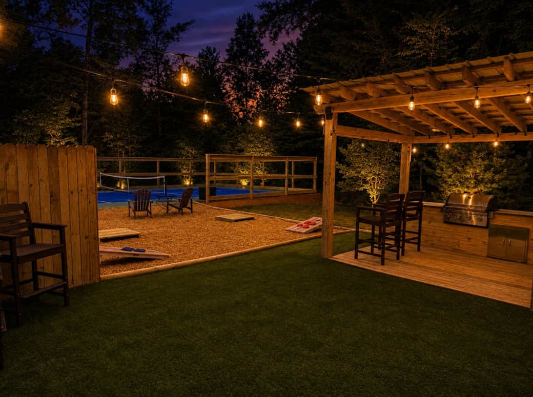 Pickleball and outdoor propane grill