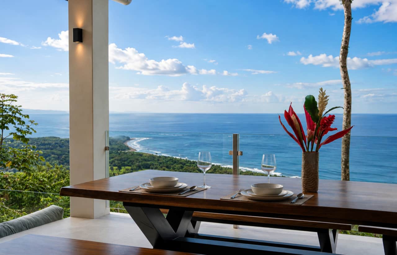 Dine above the jungle with sweeping views across Costa Rica’s spectacular Pacific coast