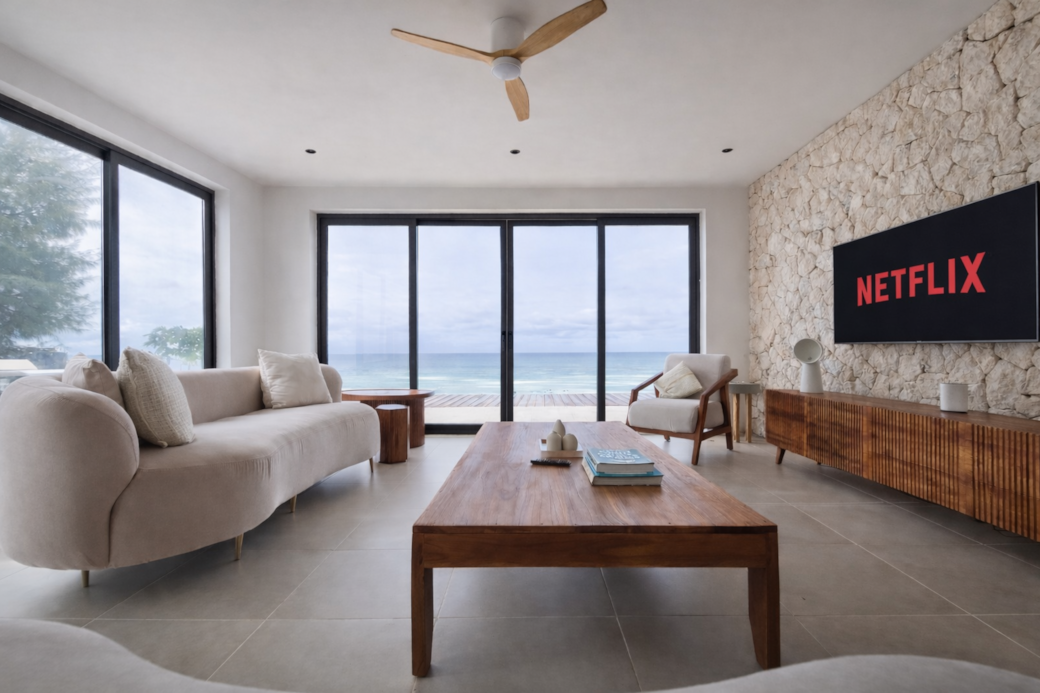 Spacious living room with ocean view – The Beach House Zanzibar