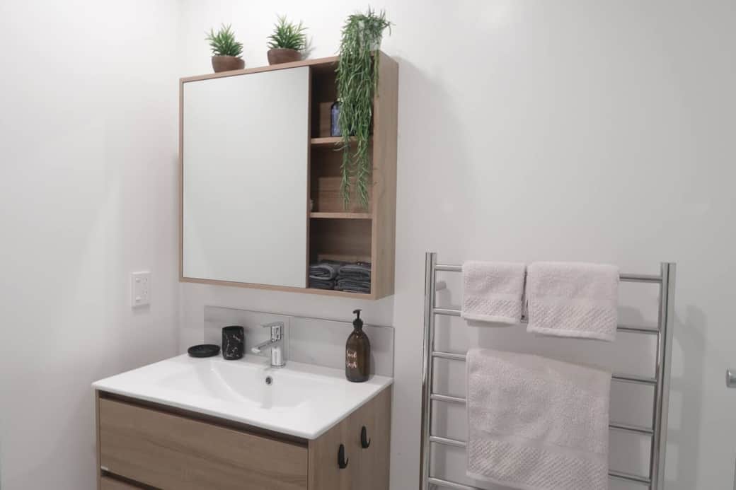 Fresh towels, hand wash soap, make up face towel, hair dryer & cotton buds.