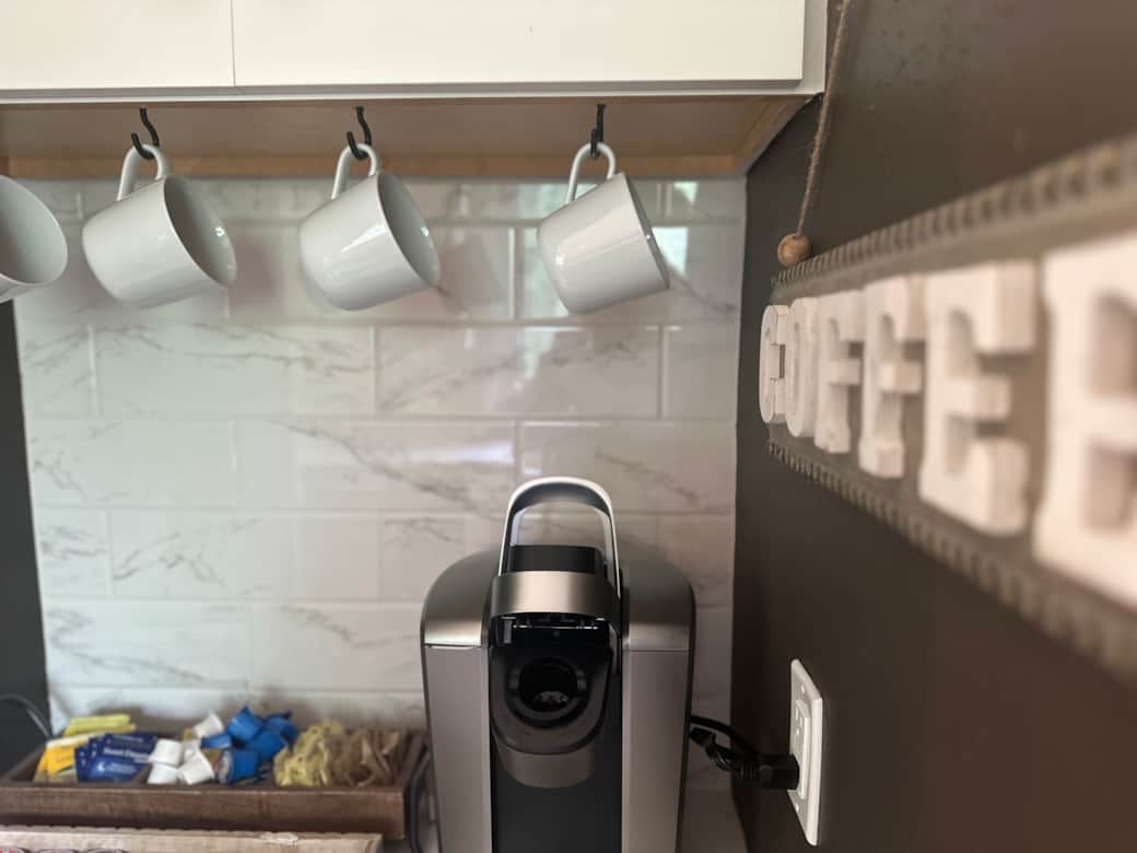 Delight in morning coffee with Keurig and k-cups provided