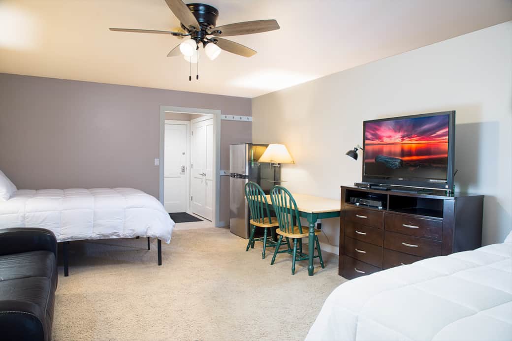 2 Queen bed and sofa bed