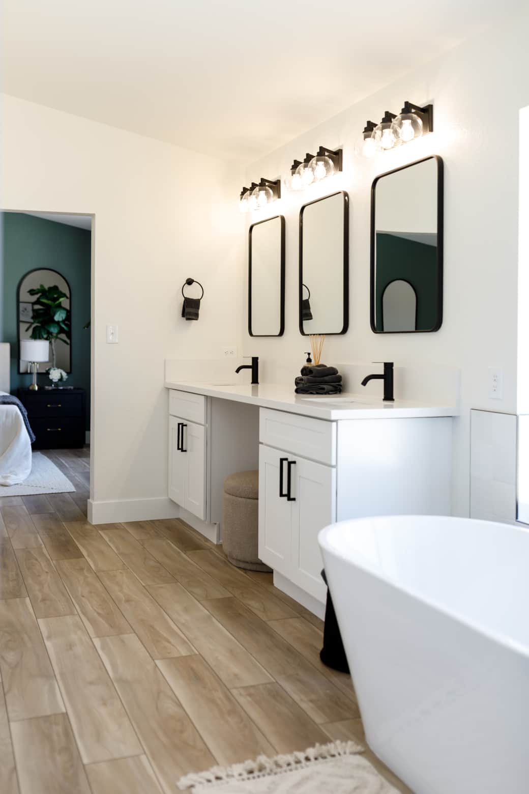 Master Bathroom with His & Her's 