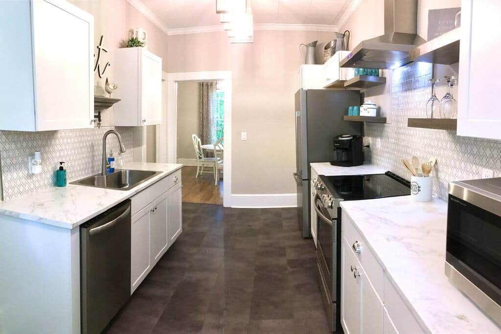 fully refinished kitchen with all you may need to cook. 