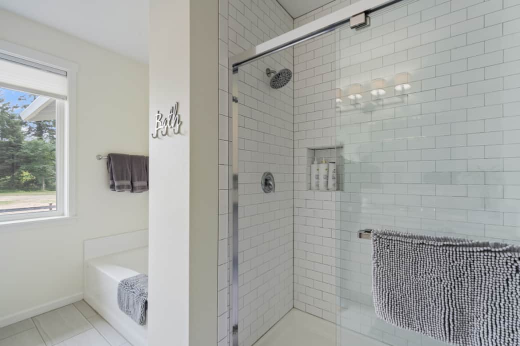 Refresh and unwind in the oversized shower.