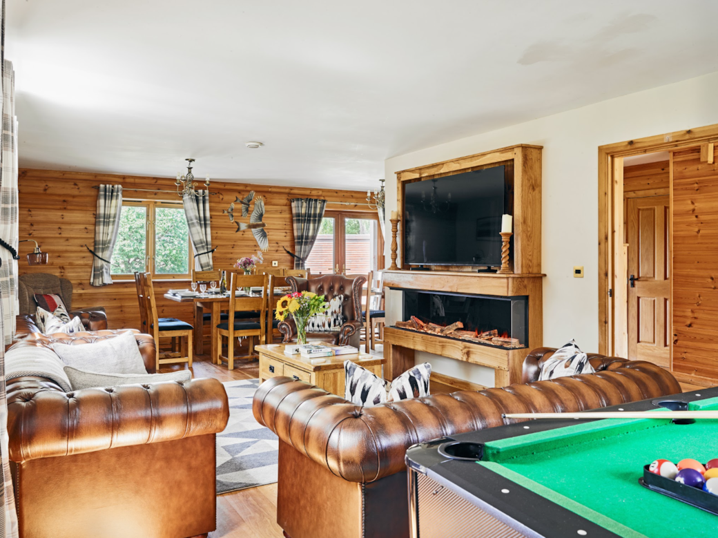 Poplars Living Room with Pool Table