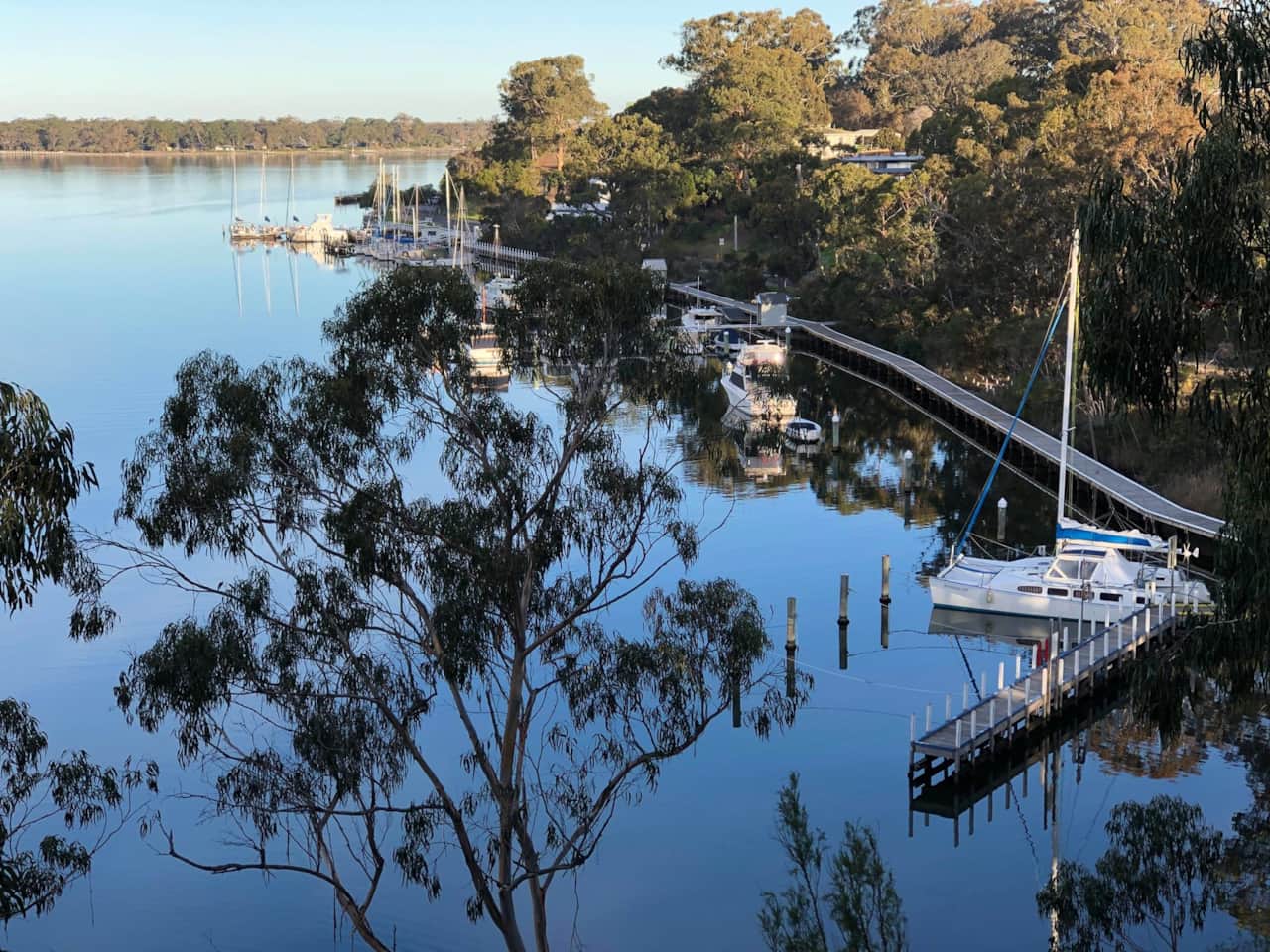 View from Cantrills Lookout showing the Metung boardwalk