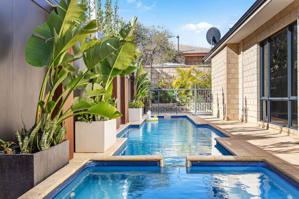 Relax by the heated pool and spa; the kids playing with the provided pool toys Relax by the heated pool and spa; the kids playing with the provided pool toys